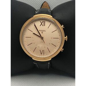 Fossil Q FTW5022 Women's Black Leather Analog Dial Hybrid Smart Watch HK230